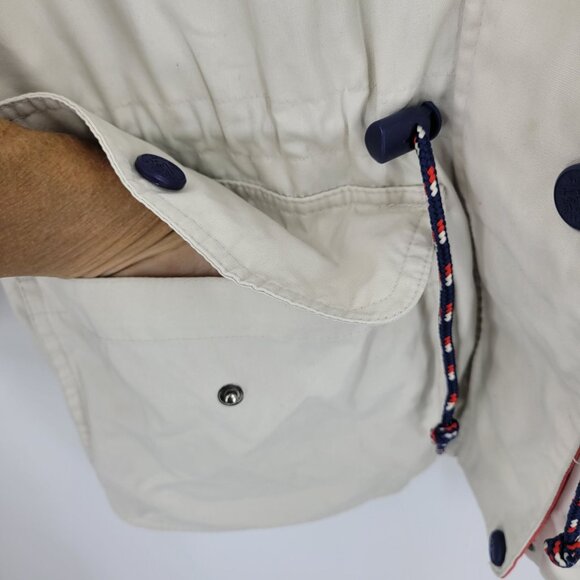 Pacific Trail Nautical Jacket Petite S Beige Drawstring Hood Lightweight Sailing - Picture 8 of 13